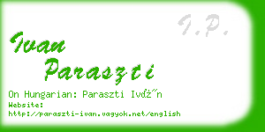 ivan paraszti business card